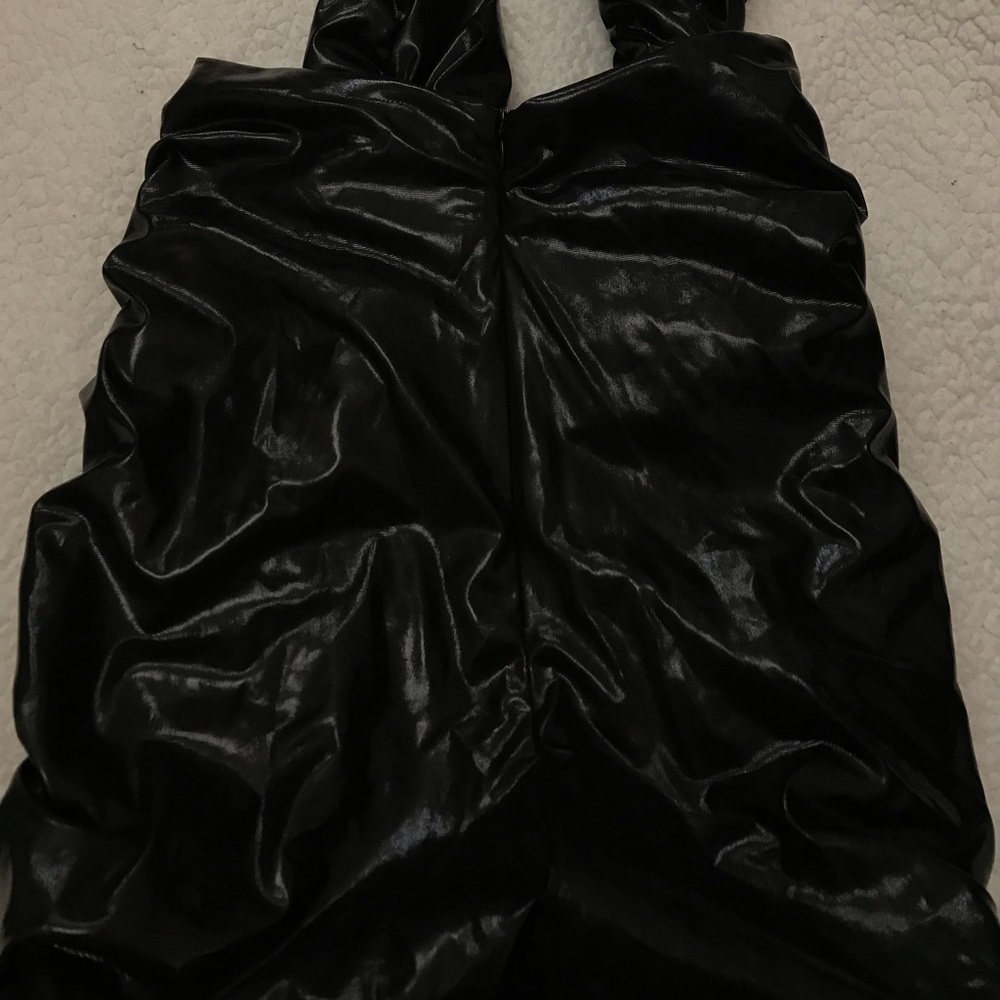 Black leather detailed dress up pants - Picture 2 of 4